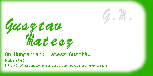 gusztav matesz business card